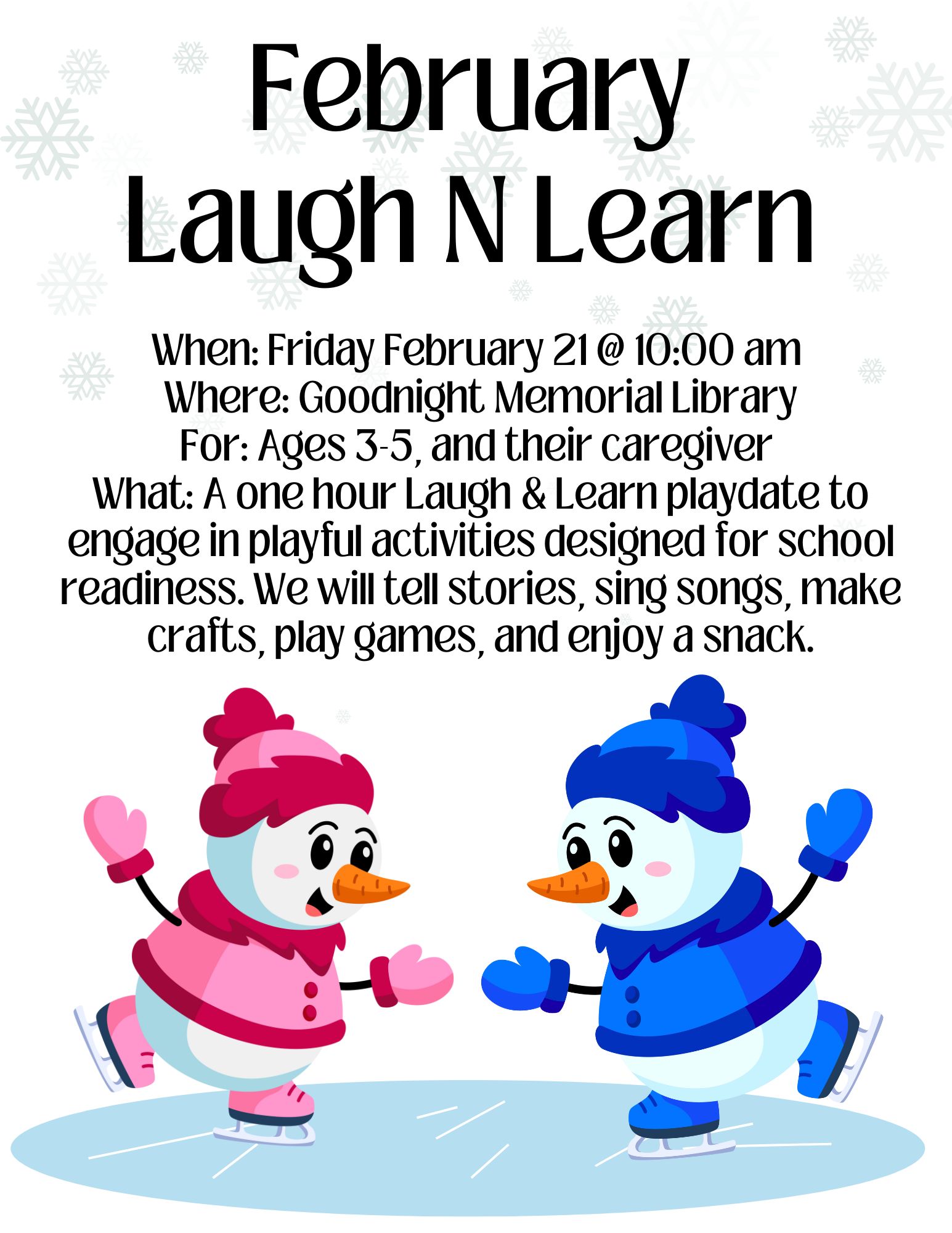 February Laugh & Learn Flyer